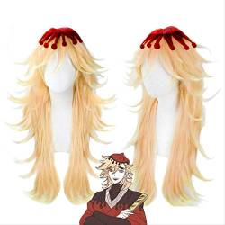 Demon Slayer Kimetsu No Yaiba Douma Long Heat Resistant Synthetic Hair Cosplay Halloween Carnival Party + Free Wig Cap von XINYIYI
