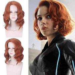 Halloween women Captain America Black Widow wig Scarlett Johansson orange wavy hair wig role play syled synthetic hair von XINYIYI