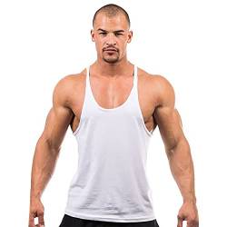 XINYUNZU Deals of The Day Tank Top Herren Unterhemd Ärmellose Muskelshirts Unterhemden Tanktop Ärmellos Sport Shirt Männer Bodybuilding Gym Shirt Base Achselshirts Trägershirt Weiß XXL von XINYUNZU