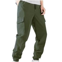 XINYUNZU Herren Hose Cargohose Sommer Freizeithosen mit Taschen Leichte Sommerhose Outdoor Hose Regular Fit Arbeitshosen Männer Lässig Hosen Blitzangebote Armeegrün XXL von XINYUNZU