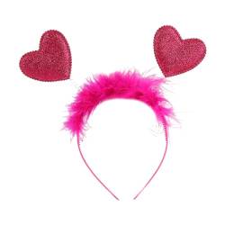 1 Stück / 7 Stück Valentinstags-Herz-Stirnbänder mit Pailletten, Mehrzweck-Bankett-Party-Haarreifen für Damen, Pailletten-Stirnband, breite Stirnbänder, Pailletten, Feder-Kopfschmuck, Stirnband von XINgjyxzk