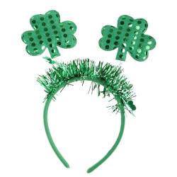 Glitzerndes Kleeblatt-Stirnband, grün, für Kopfbopper, Patrick's Day, Haarband für kreative Foto-Requisiten, Urlaub, mit Pailletten, grünes Kleeblatt-Haarband von XINgjyxzk