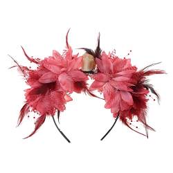 Halloween-Stirnband, Blumen-Haarband mit Totenkopf, 3D, große Blume, Kopfschmuck für Frauen und Mädchen, Festival, Party, Haarschmuck, Blumenstirnbänder für Frauen, Fotografie von XINgjyxzk