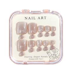 Kristallaugen-glänzende Nagel-Patches, handgefertigt, zum Aufdrücken, kurze Nägel für Zehen, Dekoration, Nagelaufkleber, Streifen auf Nägeln, künstliche Nägel für Frauen von XINgjyxzk