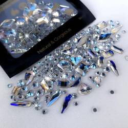 Mehrfarbige Nagelkunst-Edelsteine mit flachem Boden, perfekt für Partys, Hochzeiten und Geburtstage, stilvolle Nagelverzierungen von XINgjyxzk