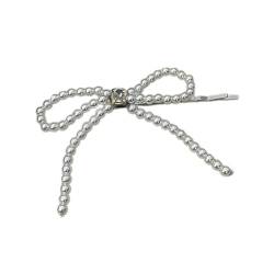 Niedliche Perlen Schleife Haarspange Einfache Mode Haarspangen Elegante Haarnadeln Vintage Quasten Haarschmuck Dekoration Elegante Perlen Bowknot Haarspange von XINgjyxzk