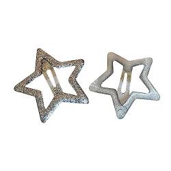 Y2k Haarspangen mit niedlichem Stern aus Metall, klein, rutschfest, modisches Accessoire, modische Haarspangen für Damen und Mädchen, Party, Sterne, 2 Stück von XINgjyxzk