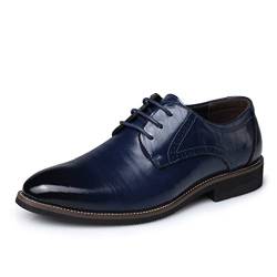 XISHIN Herren-Kleiderschuhe, lässige weiche Lederschuhe, atmungsaktive, Bequeme Business-Schuhe, lässige Lederschuhe (Farbe : Blau, Größe : 41) von XISHIN