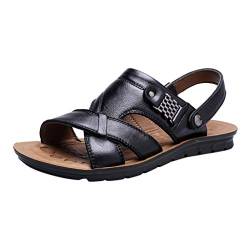 Outdoorsandalen aus Leder, Ultraleicht Herren Sandaletten Sommer Leder Hausschuhe Sandalen Plateau Weichen Sohlen Strand SurfenSommer Strand Sandalen Outdoor Sandalen Sommer Athletische Sandalen Sp von XIUH