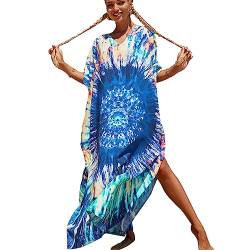 XIVISTO Damen Strandkleid Kaftan Lange Strandponcho Sommer Boho Maxikleid Pareo Tunika Bikini Cover Ups von XIVISTO