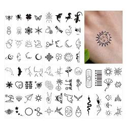 XIXKOLYU® Temporary Tattoo Sets, 5 Sheets with 77 Styles Neck Small Face Bohemian Fake Tattoo Stickers, Lace Tribal Tattoos, Flowers cute pattern Girls' Arm Tattoo Stickers von XIXKOLYU