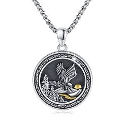 XIXLES Adler Kette 925 Sterling Silber Vintage Adler Halskette Anhänger Amulett Schmuck Geschenk für Herren Damen von XIXLES