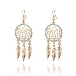 Ouran Unisex Damen - Gold and Silver Plated dangle earring Rund Farblos zirkonia von XIYINTA