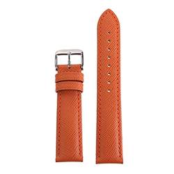 XJBCOD YIYOUU Echtes Leder Uhrenarmband Kompatibel mit Mann & Frau 18mm 20mm 22mm 7 Farben(Color:Orange,Size:18mm) von XJBCOD
