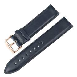 YIYOU Makes Mode Leder Uhrenarmband weiß mit rosafarbenen Goldverschluss Uhrband 16mm 17mm 18mm 20mm Fit for DW. Daniel Wellington Watch Strap (Color : Blue-RG, Size : 13mm) von XJBCOD