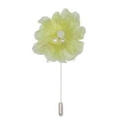 XJHHS 10 Stück 7 * 10 cm Silber Satin Blume Anstecknadel Abzeichen Blumen Corsage Satin Rose Blume/Rosen Anstecknadel Brosche Pin & Perlenanhänger von XJHHS