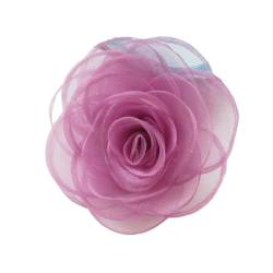 XJHHS 2/4PCS 8 * 10CM Rot Gelb Silber Satin Blume Brosche Pin Abzeichen Blume Corsage satin Rose Blume/Rosen Brosche Pin von XJHHS