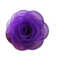 XJHHS 2/4PCS 8 * 10CM Rot Gelb Silber Satin Blume Brosche Pin Abzeichen Blume Corsage satin Rose Blume/Rosen Brosche Pin von XJHHS