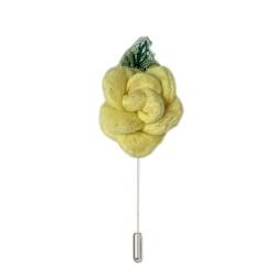 XJHHS 5 * 10 cm 10/20 Stück Baumwolle Blume Blase Blume Silber Satin Blume Anstecknadel Abzeichen Blume Corsage Satin Rose Blume/Rosen Anstecknadel Brosche Pin von XJHHS