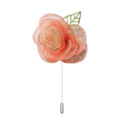 XJHHS 5 * 10CM 5/10PCS Pailletten Blume & Blatt Silber Satin Blume Anstecknadel Abzeichen Blume Corsage Satin Rose Blume/Rosen Anstecknadel Brosche Pin von XJHHS