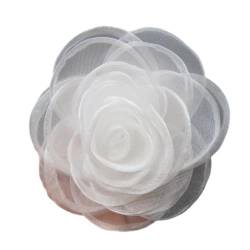 XJHWD 2/4PCS 8 * 10CM Rot Gelb Silber Satin Blume Brosche Pin Abzeichen Blume Corsage satin Rose Blume/Rosen Brosche Pin von XJHWD