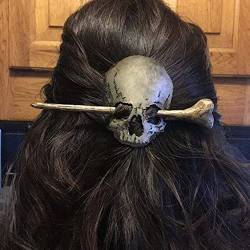 Halloween -Schädel -Haarnadel -Stick -Rutschen Set mit künstlichem Schädel Haarnadel Retro Haarzubehör lustige Halloween -Haarzubehör, Halloween Stirnbänder von XJKLBYQ