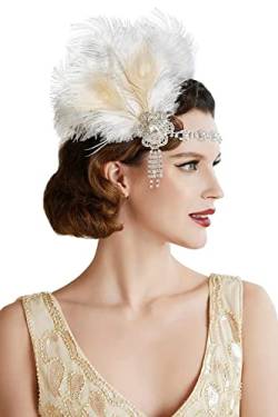 Vintage 1920er Flapper -Stirnband 20er Jahre Tolles Kopfstück mit Pfauen 1920er Flapper Hair Accessoires, von XJKLBYQ