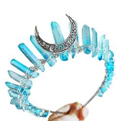 Vintage Witch Stirnbänder, Faux Crystal Stirnband Legierung Mond Engel Aura Crown Stirnband Accessoire für Hochzeits Cosplay -Party, Kronstirnband von XJKLBYQ