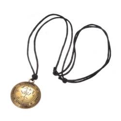 XJKLBYQ 1pc Classic Sigil von Erzengel Michael Enochian Solomon Vintage Halskette für Männer Gold, Amulett Halskette von XJKLBYQ