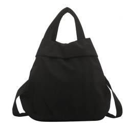 XJKLBYQ Nylon -Einkaufstasche Einfache Nylon -Crossbody -Tasche für Frauen große Kapazität Sports Gymnastik Tasche Tragbare Reisehandtasche Schwarz, Umhängetasche von XJKLBYQ