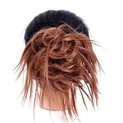Brötchen-Haarteil Synthetische zerzauste Hochsteckfrisur, Messy Bun-Haarteile, Haargummis, Haarverlängerungen mit elastischem Band, Pferdeschwanz-Haarverlängerungen for Frauen Haarteile für Frauen (C von XJing-478