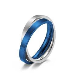 XJruixi Classic 2 Rounds Ring Titanium Steel Valentine's Double Layers Engagement Gift Finger Jewelry von XJruixi