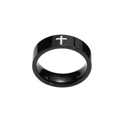 XJruixi Einfacher Punk Edelstahl Kreuz Ehering Finger Ring für Männer Frauen Hochwertiger Schmuck Verlobungsgeschenk von XJruixi