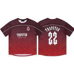 23 Number Pure Cotton Tshirt,Trapstar Short Sleeve,Rundhals Tee,Letter Short Sleeve,Trapstar Men's Short-Sleeved,Kurzarmshirt,T-Shirt Logo Printed Trapstar Unisex Rotwein S-XL von XKPhframe