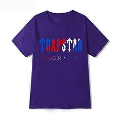 Trapstar T Shirt,Rundhals Tee,Letter Short Sleeve,Trapstar Tshirts Herren,Kurzarmshirt,Sommershirt,Drucken T-Shirts FüR Herren,Pure Cotton Tshirt(S-2xl) von XKPhframe