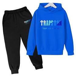 XKPhframe Trapstar Anzug für Kinder,Trapstar Jogginganzug Kinder,Trapstar Tracksuit,Trapstar set,Trapstar Hoodie,Jungen Mädchen Jogging Kleidung,Sportbekleidung für Kinder,E,160 von XKPhframe