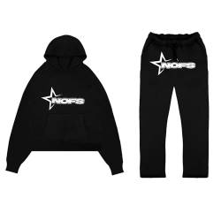 XKPhframe Y2K for Men, Jogging Bottoms and Tracksuits, Letter Print Loose Hoodies and Jogging Bottoms, Hip Hop Streetwear, Tracksuit, Men's Pullover, Casual Tops and Sports Trousers von XKPhframe