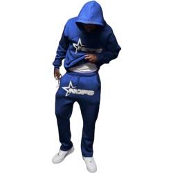 XKPhframe Y2K for Men Jogging Bottoms and Tracksuits Letter Print Loose Hoodies and Jogging Bottoms Hip Hop Streetwear Unisex Women's Pullover Casual Tops and Sports Trousers Pack of 2 Suit von XKPhframe