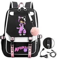 XKUN Bag Aphmau Schultasche Charakter Comic-Spiel Reise Lässige Notizbuch Rucksack Rucksack-1 von XKUN