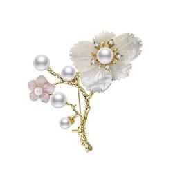Brosche Blumenbrosche Weiblich Ins Tide Persönlichkeit Japanisches Temperament Anzug Anzug Imitation Perle Brosche Pin Zubehör Broschen Für Frauen (Farbe: A) (A b) von XLTEAM