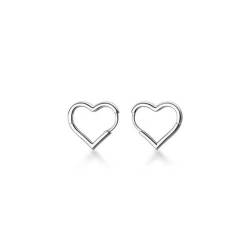 Ohrringe Silber Farbe Vintage Piercing Hohles Herz Creolen Ohrringe für Frauen Einfaches Design Mode Marke Geschenk Geburtstagsgeschenke von XLTEAM