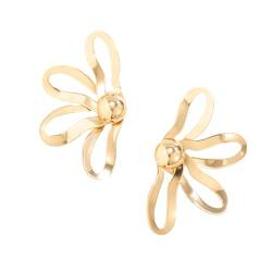 Ohrringe Vintage Hohle Blütenblatt Blume Ohrstecker für Frauen Mode Statement Gold Farbe Piercing Ohrringe Zubehör Geburtstag Geschenke von XLTEAM