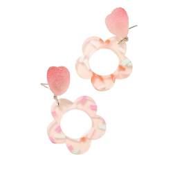 Ohrringe für Frauen Süße kleine frische japanische Mädchen weiche Keramik Ohrringe Frauen Nischenblumen bunte Süßigkeiten Ohrringe Partyschmuck Geburtstagsgeschenke von XLTEAM