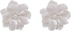Weiße Blumenohrringe Damen Sommer Trendige Nischenohrringe 2022 Französische Ohrringe Set Ohrringe für Frauen Ohrringe für Mädchenohren (Khaki Einheitsgröße) von XLTEAM