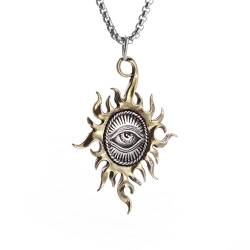 XLTEAM Halskettenanhänger Vintage Gottes Sonne Auge Anhänger Allsehendes Auge Halskette religiöses Amulett Schmuck für Männer und Frauen Partyschmuck Geschenke von XLTEAM