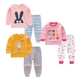 XM-Amigo Baby Mädchen Baumwolle Thermounterwäsche 3Set Thermounterhemden Thermo-Unterhosen Ski Funktionsunterwäsche für Winter Thermounterwäsche-Sets Lange Unterwäsche Thermo-Pyjama,Etikett: 50 von XM-Amigo