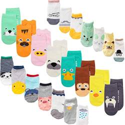 XM-Amigo Unisex Baby socken 22 Paare/Satz Tierdruck-Karikatur-Kleinkind-SockeMit Griffen Anti-Rutsch-Babysocken Für Babys Jungen Mädchen von XM-Amigo