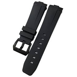 XMKT 24mm Gummi-Silikon für Panerai-Riemen-Bogen-Gebogene Schnittstelle PAM441 111 312 359 438 320 Uhrenband Männer Sport Armband Zubehör (Color : Classic Black Black, Size : 24mm) von XMKT