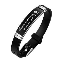 2022 Abschlusssaison Geschenk Edelstahl Silikon Armband Geburtstagsgeschenk Armband Lederarmband Jungen Mit Gravur von XNBZW