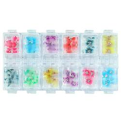 5D-Blumen-Nagelanhänger für Acrylnägel, 5D-Nagelblumen, Strass, Nagelkunst, Zubehör mit Perlen, Maniküre, DIY-Nageldekorationen, Strass-Pack (B, Einheitsgröße) von XNBZW